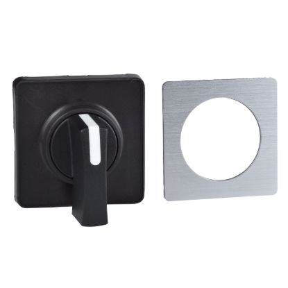 Picture of Cam switch operating head, Harmony K1, K2, 22mm, plastic, 45x45mm plate, metallic legend, black handle