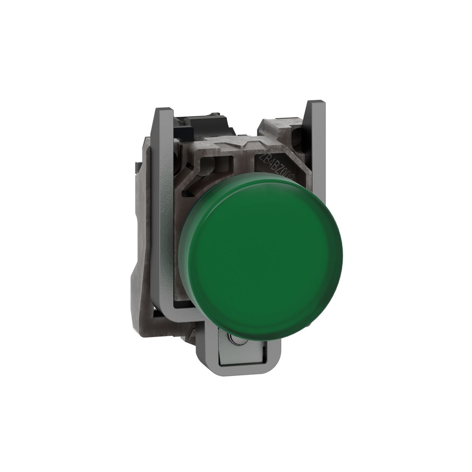 Picture of Pilot light, Harmony XB4,metal, green, 22mm, universal LED, plain lens, 110...120V AC