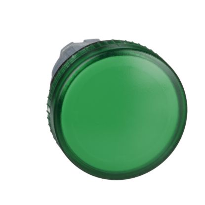 Picture of Head for pilot light, Harmony XB4, metal, green, 22mm, plain lens for BA9s bulb