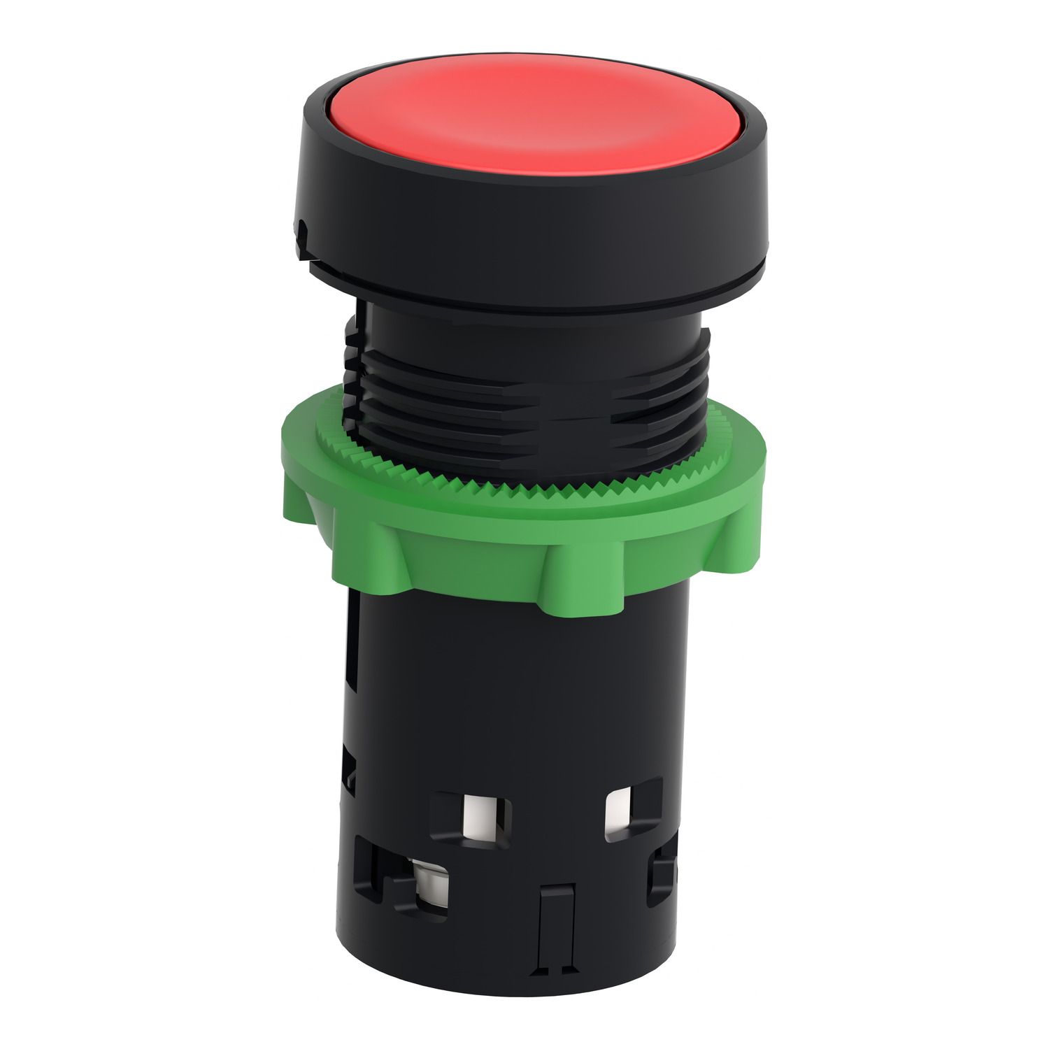 Picture of Monolithic push button, Harmony XB7, plastic,red, 22mm, spring return, unmarked, 1NC