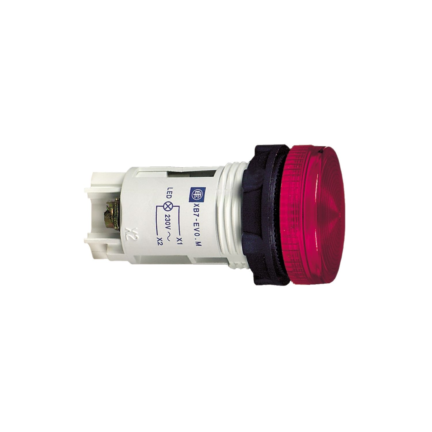 Picture of round pilot light Ø 22 - IP 40 - red - integral LED - 230 V - lugs