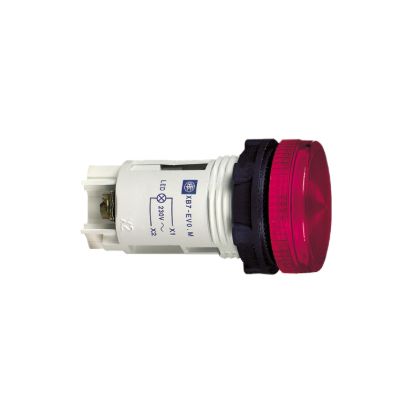 Picture of round pilot light Ø 22 - IP 40 - red - integral LED - 230 V - lugs