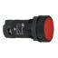 Picture of red flush pushbutton Ø 22 - spring return - 1 NC - Faston connectors - unmarked