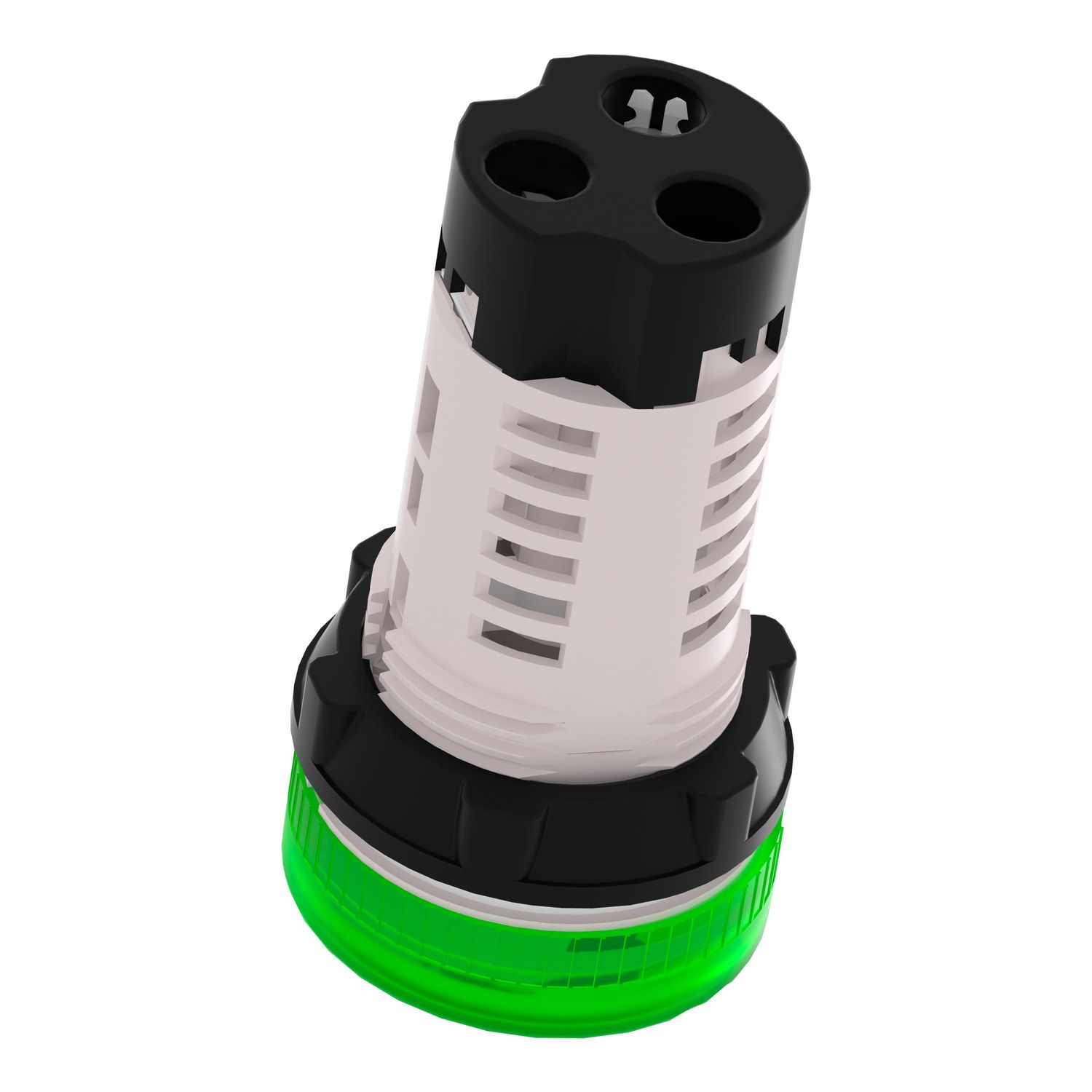 Picture of Monolithic pilot light, Harmony XB7, plastic, green, 22mm, plain lens for BA9s bulb, lt 250V