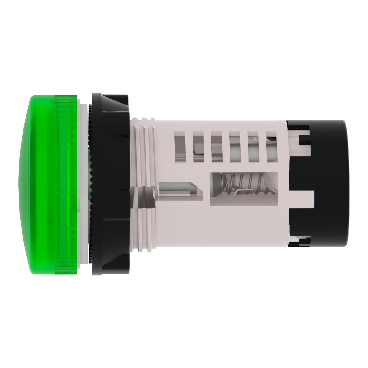 Picture of Monolithic pilot light, Harmony XB7, plastic, green, 22mm, plain lens for BA9s bulb, lt 250V