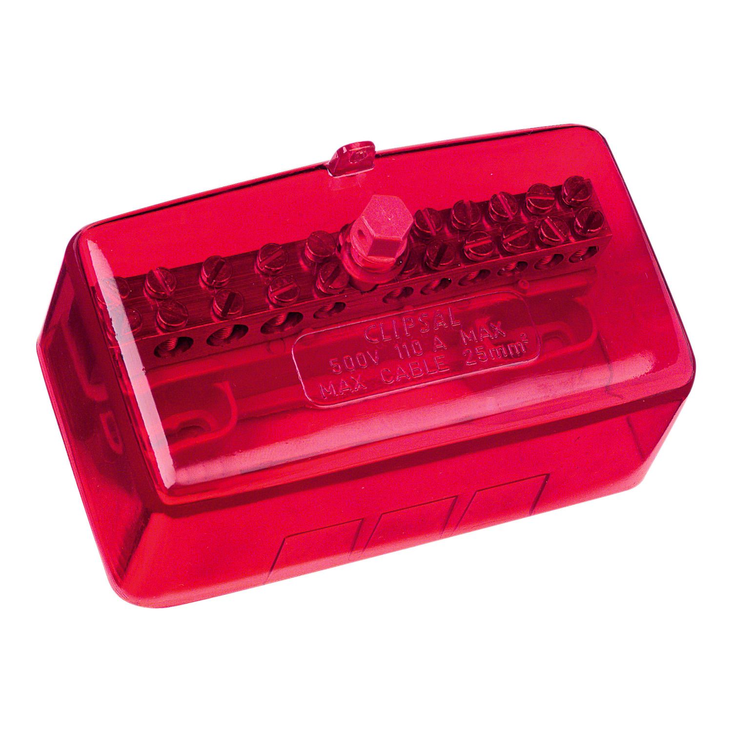Picture of Maxi Active link, Clipsal - Max 4, 110 A 500 V 11 hole with cover front wiring Red