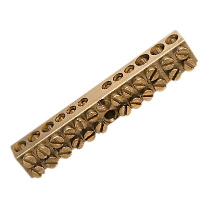Picture of Brass link bar, Clipsal - Max 4, 100 A 500 V 12 hole length 80 mm