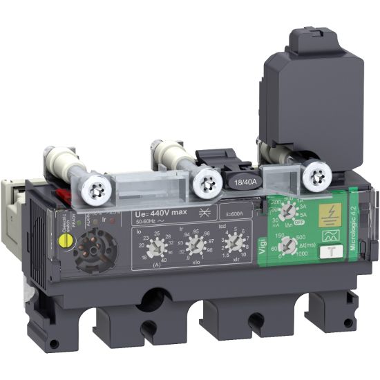Picture of trip unit MicroLogic 4.2 for ComPact NSX 100/160/250 circuit breakers, electronic, rating 40A, 3 poles 3d