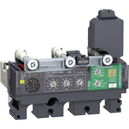 Picture of trip unit MicroLogic 4.2 for ComPact NSX 100/160/250 circuit breakers, electronic, rating 100A, 3 poles 3d