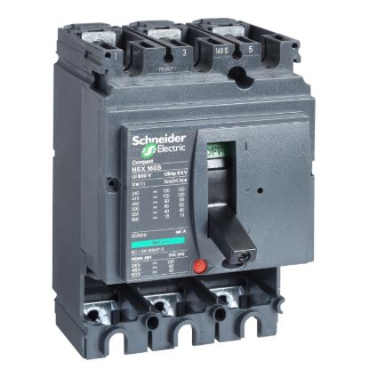 Picture of Circuit breaker basic frame, ComPact NSX160N, 50kA at 415VAC 50/60 Hz, 160A, without trip unit, 3 poles