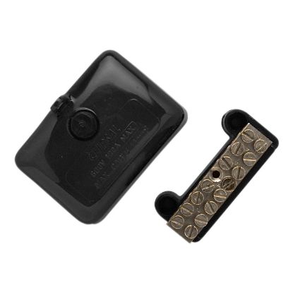 Picture of Mini Neutral link, Clipsal - Max 4, 100 A 500 V 7 hole with cover front wiring Black