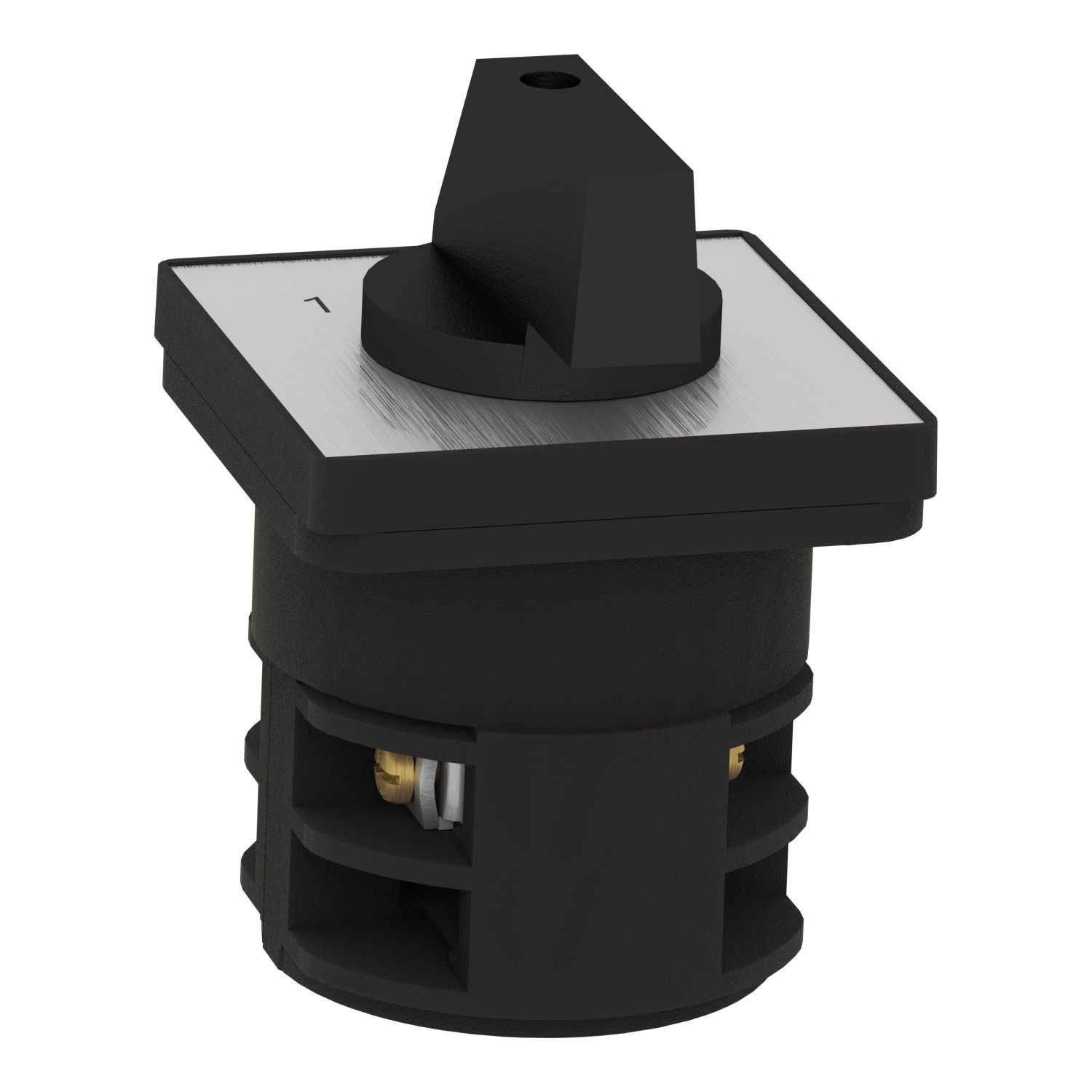 Picture of Complete cam switch, Harmony K1, K2, cam reversing switch, front mounting, plastic, 3 poles, position 0, 60degrees, 32A, 64x64mm, marked 1 0 2