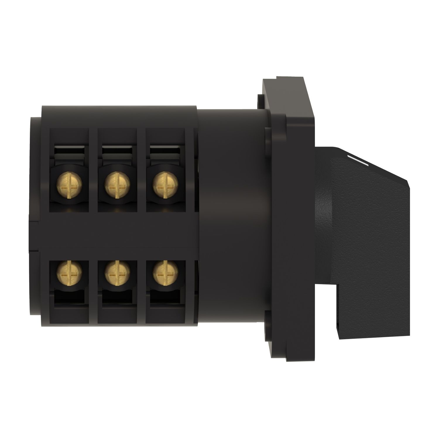 Picture of Complete cam switch, Harmony K1, K2, cam changeover switch, front mounting, plastic, 4 poles, position 0, 60degrees, 50A, 64x64mm, marked 1 0 2