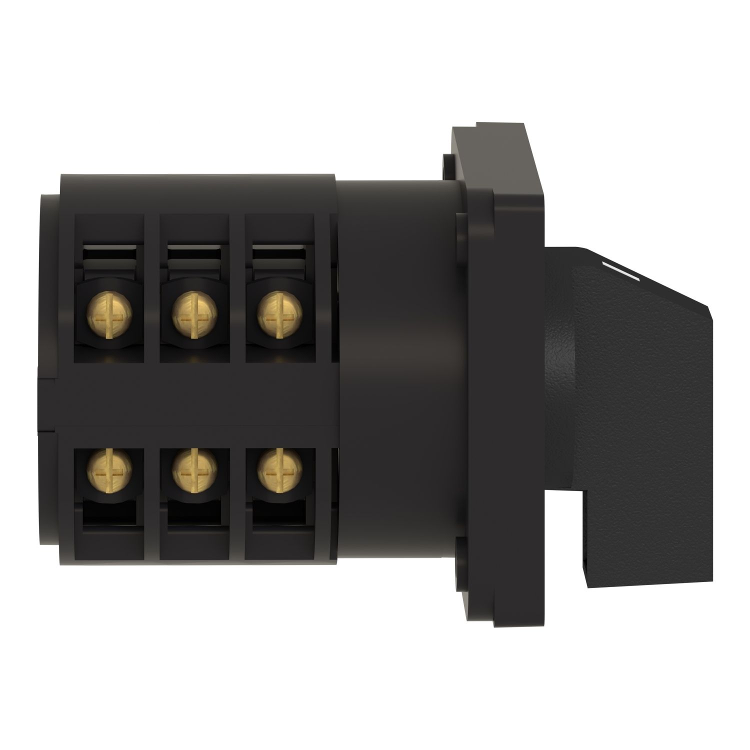 Picture of Complete cam switch, Harmony K1, K2, cam changeover switch, front mounting, plastic, 4 poles, position 0, 60degrees, 63A, 64x64mm, marked 1 0 2