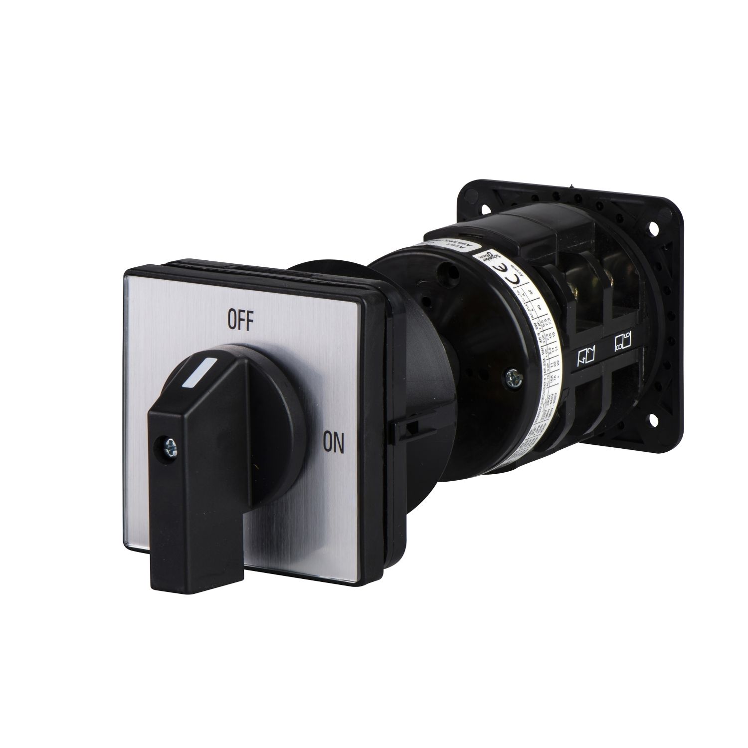 Picture of Cam reversing star-delta switch, Harmony K, front mounting, plastic, 3 poles, 45 degree, 50A, 64x64mm front plate, 5 positions marked