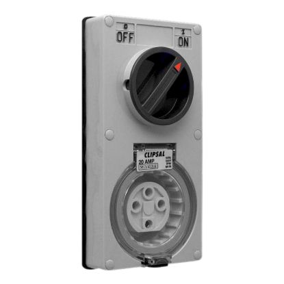 Picture of SWITCHED SOCKET VERTICAL IP66 4 PIN 20A LESS ENCLOSURE