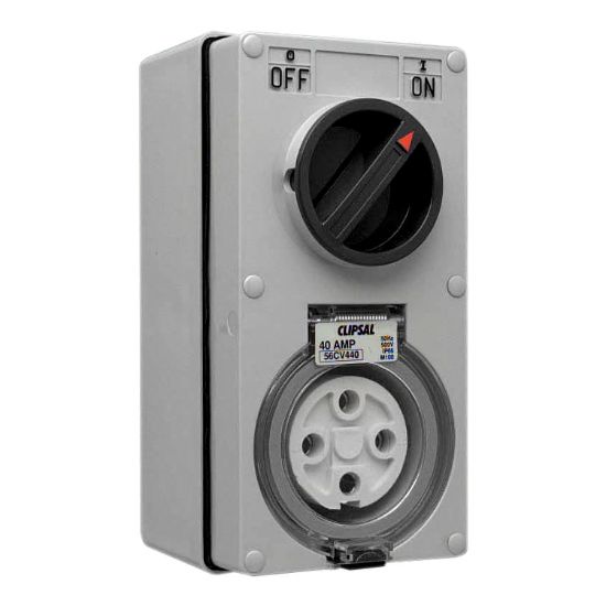 Picture of SWITCHED SOCKET VERTICAL IP66 4 PIN 40A