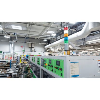 Picture of Fixing plate with 100mm aluminium pole for modular tower lights, Harmony XVU, silver, 60mm