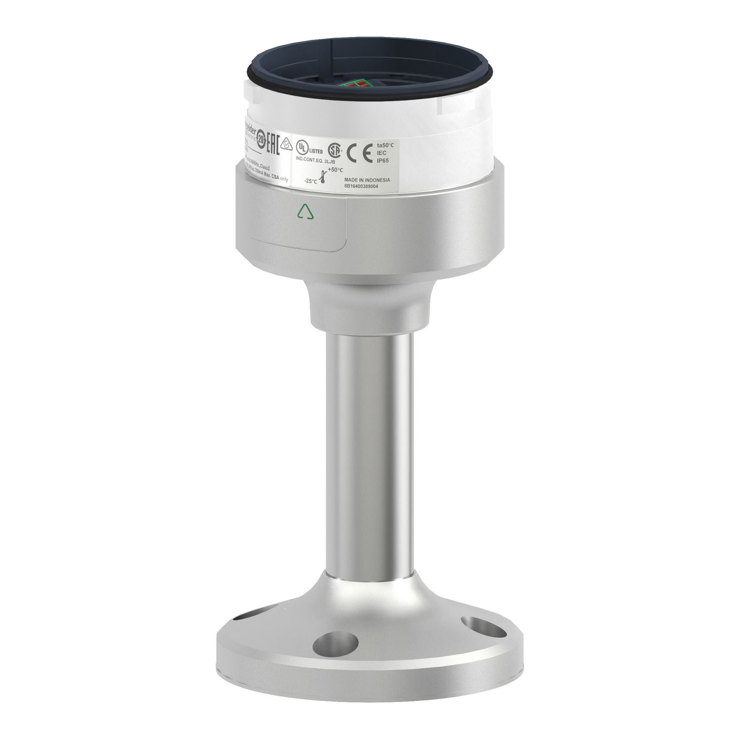 Picture of Fixing plate with 100mm aluminium pole for modular tower lights, Harmony XVU, silver, 60mm