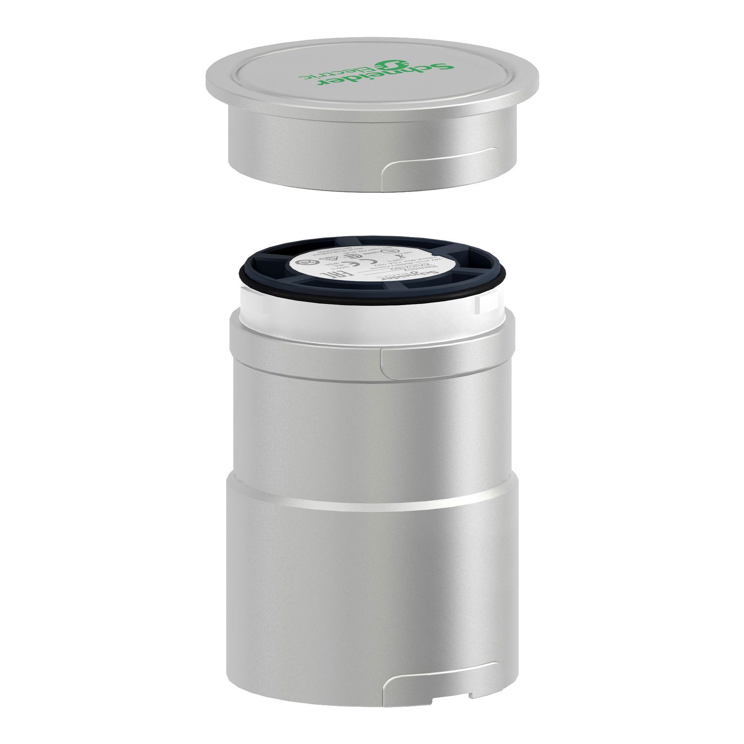 Picture of Base unit with top cover for modular tower lights, Harmony XVU, silver, 60mm, 24V AC DC