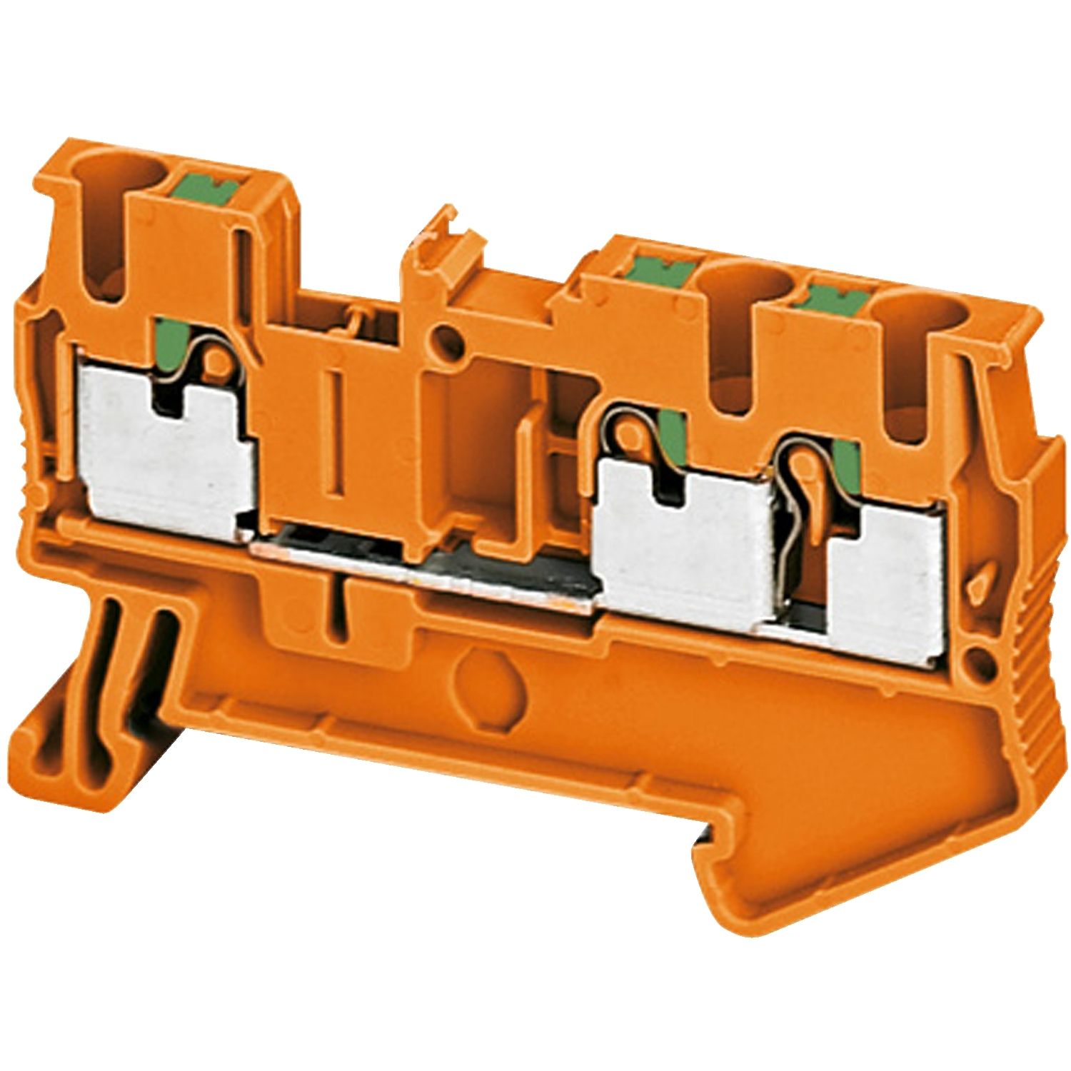 Picture of Terminal block, Linergy TR, push-in type, feed through, 3 points, 2.5mmÂ², orange, set of 50