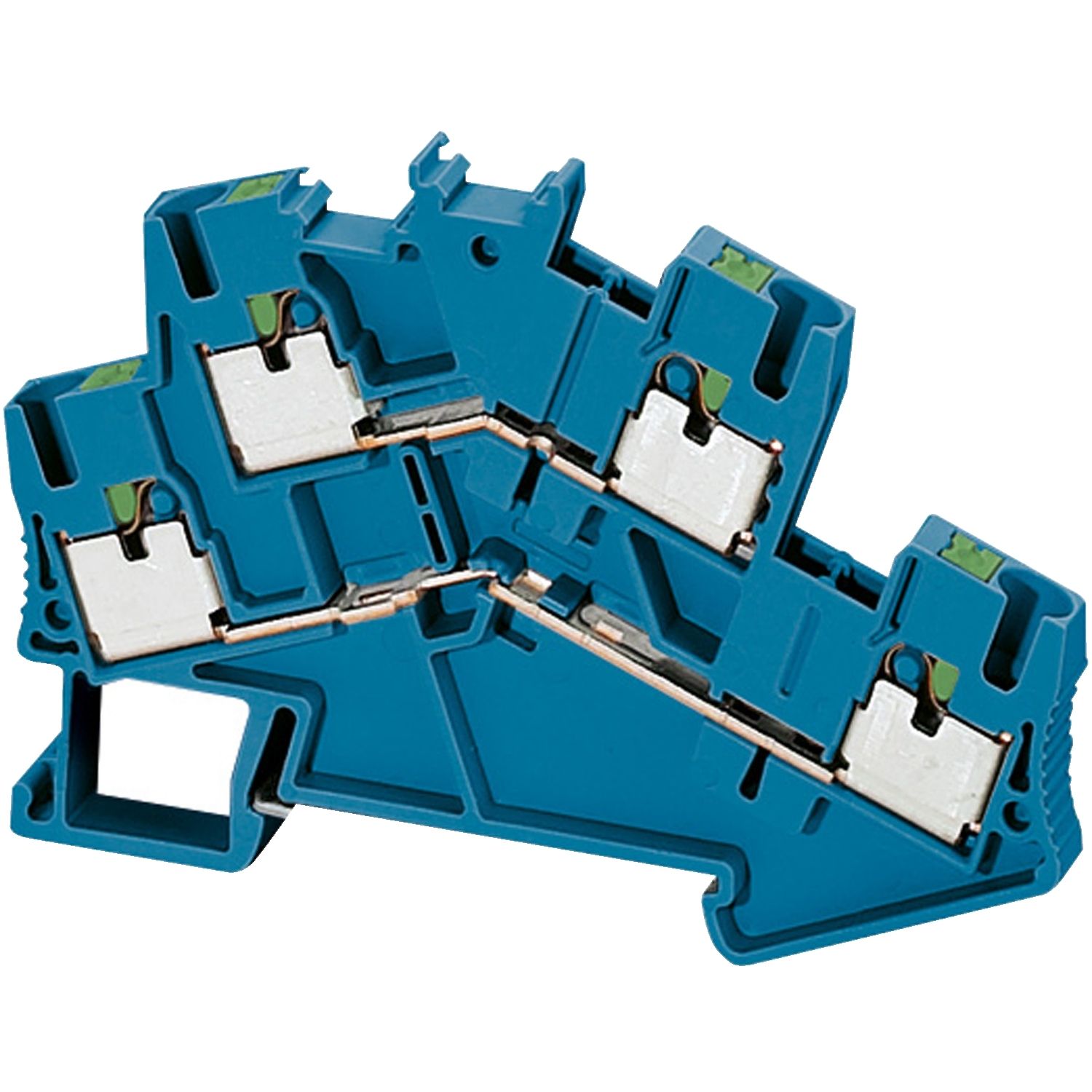 Picture of Terminal block, Linergy TR, push-in type, feed through, 2 level, 4 points, 2.5mm², blue, set of 50