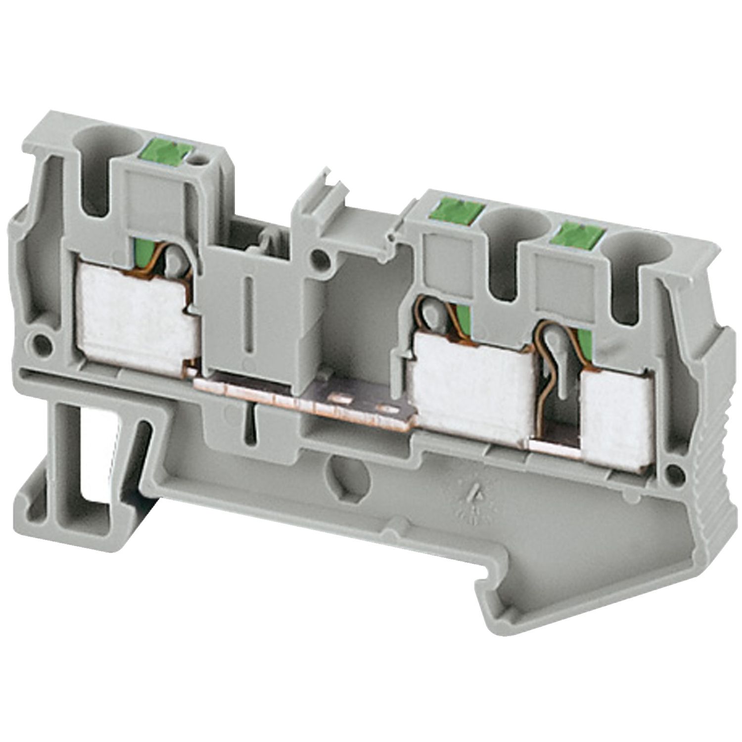 Picture of Terminal block, Linergy TR, push-in type, feed through, 3 points, 4mmÂ², grey, set of 50