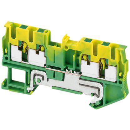 Picture of Terminal block, Linergy TR, push-in type, 4 points, 2.5mm², protective earth, green-yellow, set of 50