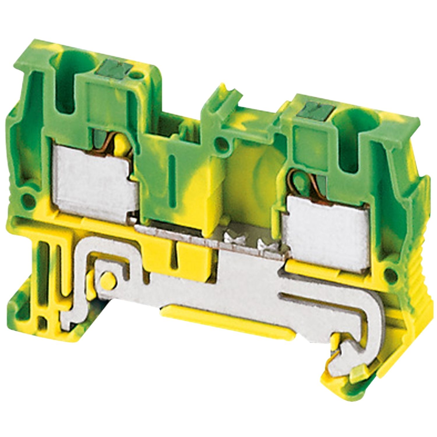 Picture of Terminal block, Linergy TR, push-in type, 2 points, 4mmÂ², feed through, grounded, green-yellow, set of 50