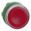 Picture of Head for illuminated push button, Harmony XB5, plastic, red flush, 22mm, universal LED, spring return, plain lens