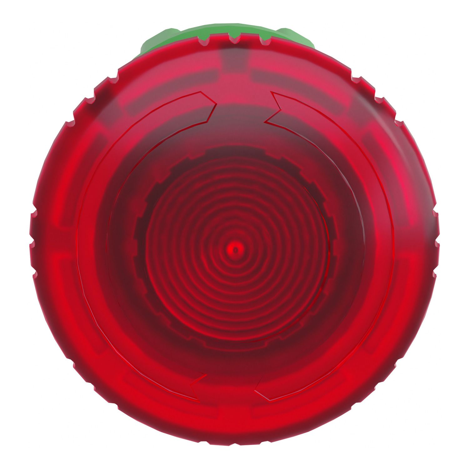 Picture of Head for illuminated emergency switching off push button, Harmony XB5, plastic, red mushroom 40mm, 22mm, universal LED, turn to release