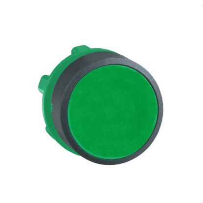 Picture of Push button head, Harmony XB5, plastic, flush, green, 22mm, spring return, unmarked