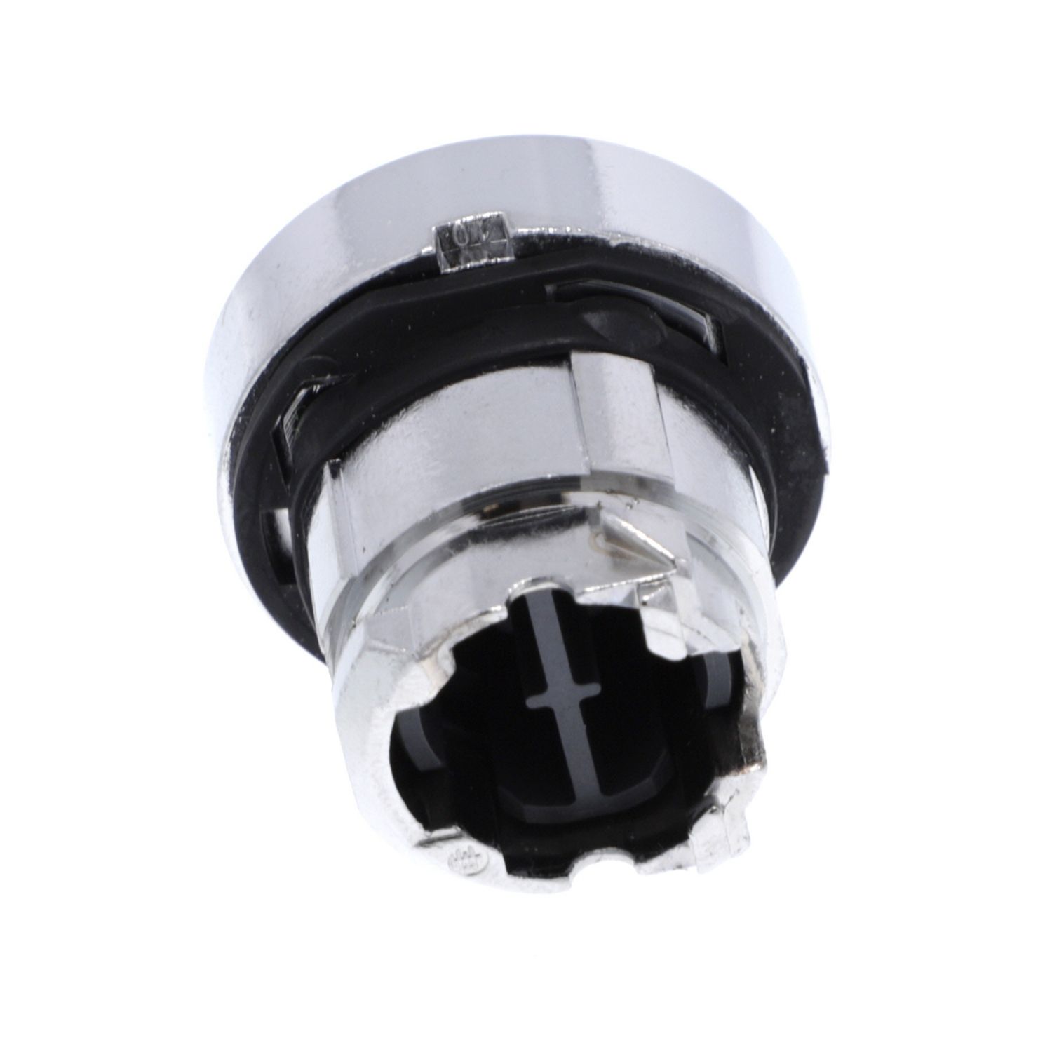 Picture of Push button head, Harmony XB4, metal, flush, black, 22mm, spring return, marked DOWN ARROW