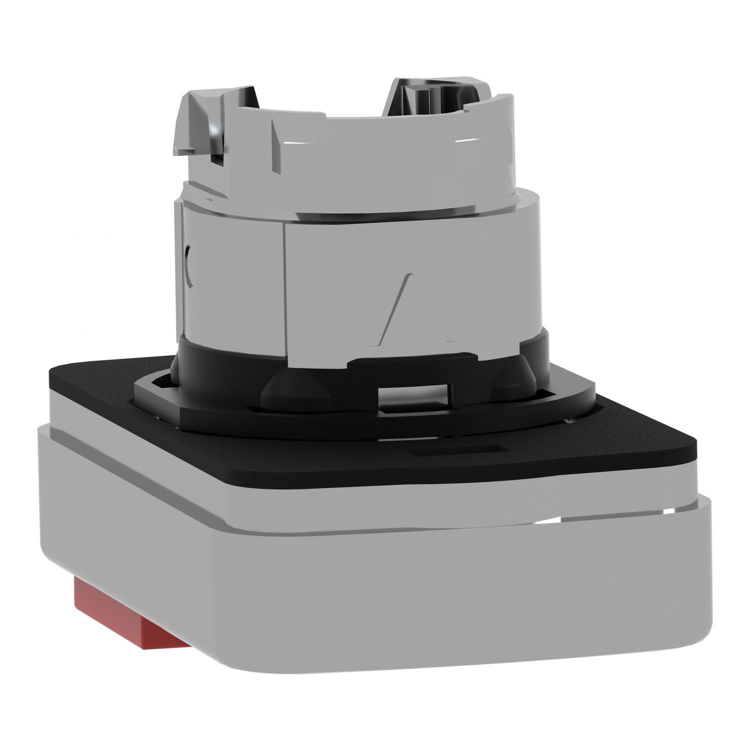 Picture of Illuminated double-headed push button head, Harmony XB4, metal, Ø22, 1 green fLush + 1 pilot light + 1 red projecting, unmarked