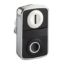 Picture of white flush/black flush double-headed pushbutton Ø22 with marking