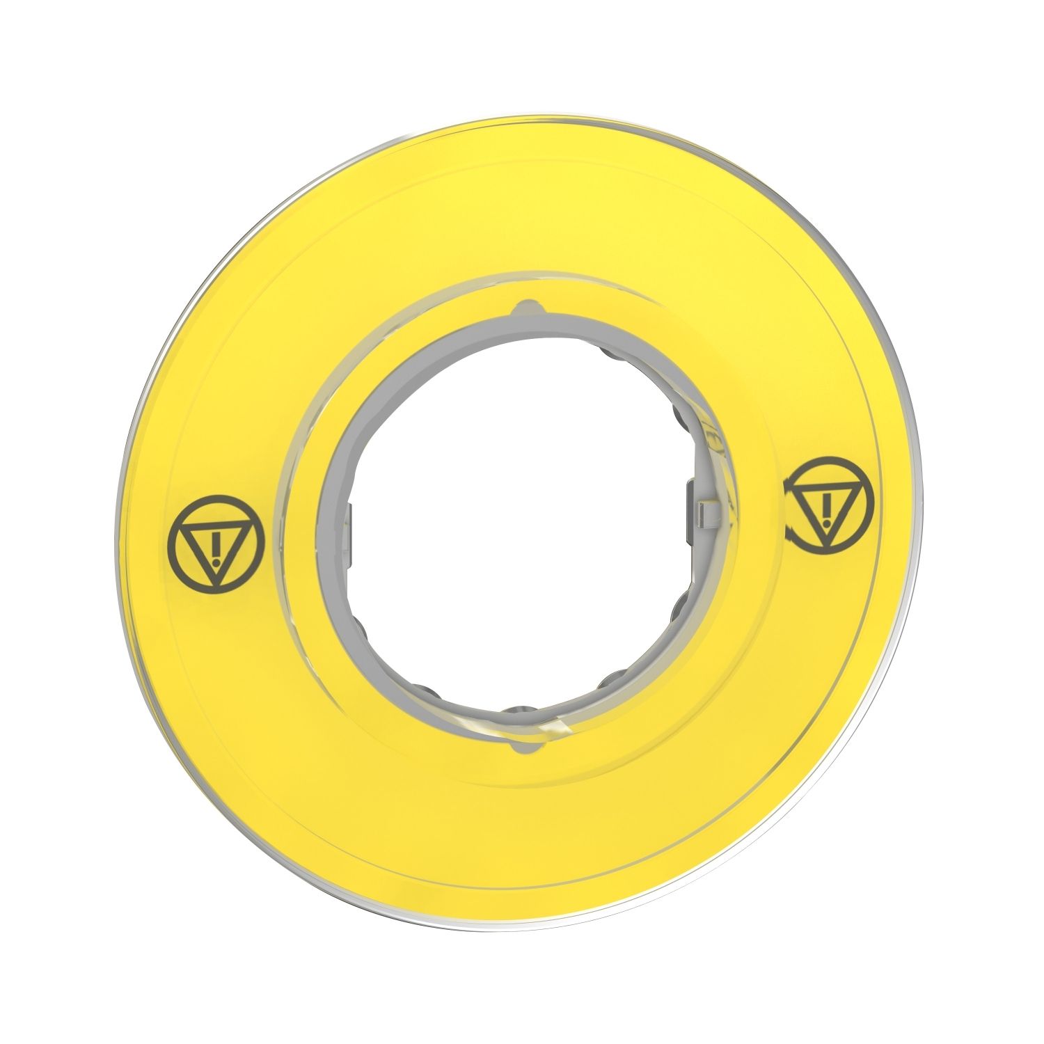 Picture of Legend holder 60mm for emergency stop switching off push button, Harmony XB4, plastic, yellow, unmarked
