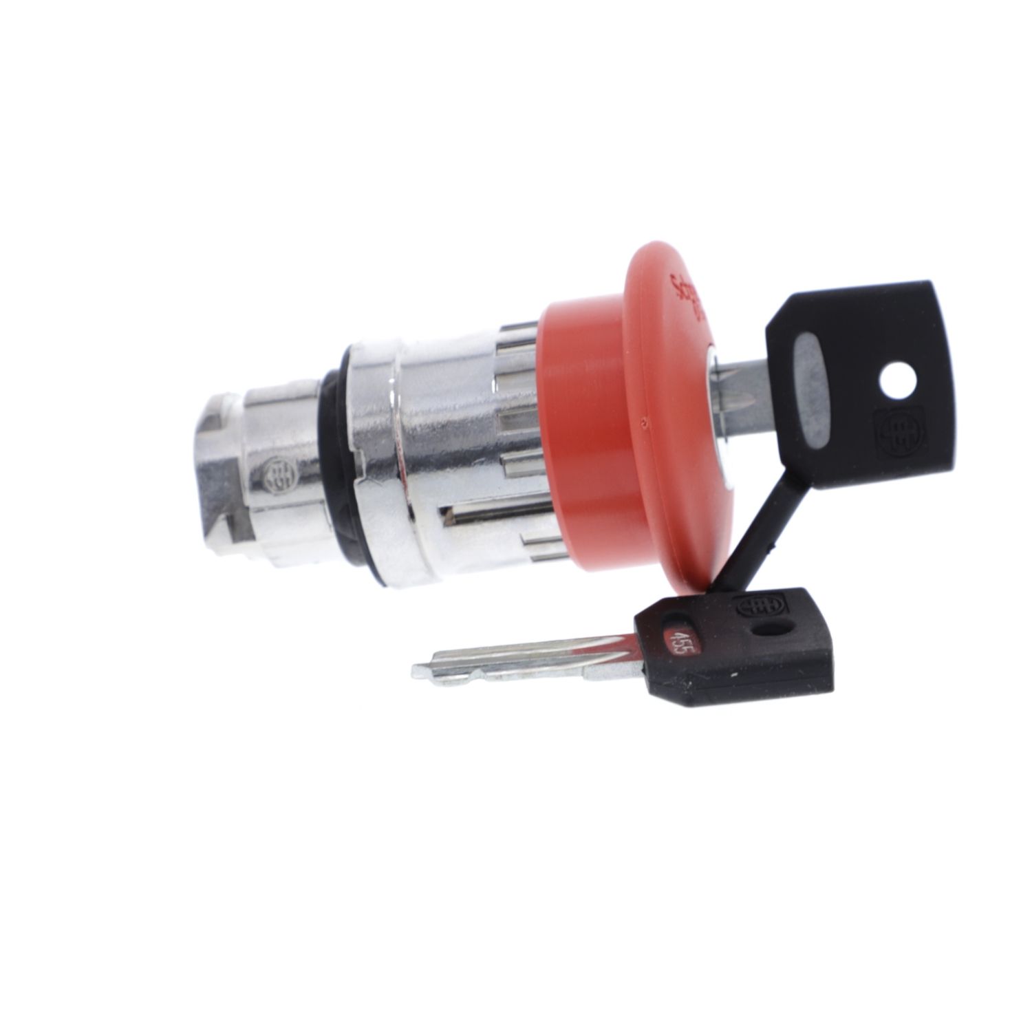 Picture of Emergency stop head, Harmony XB4, switching off, metal, red mushroom 40mm, 22mm, trigger latching key release