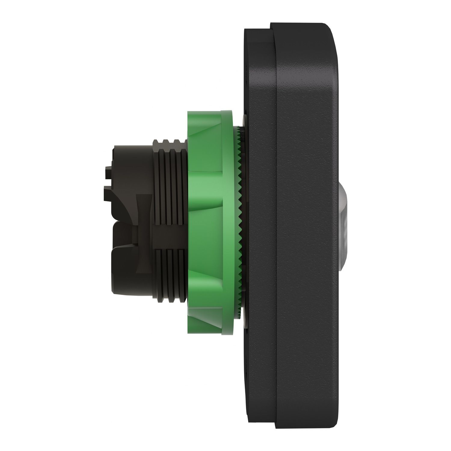 Picture of Illuminated double headed push button head, Harmony XB5, plastic, 22mm, 1 green flush + 1 pilot light + 1 red flush, unmarked