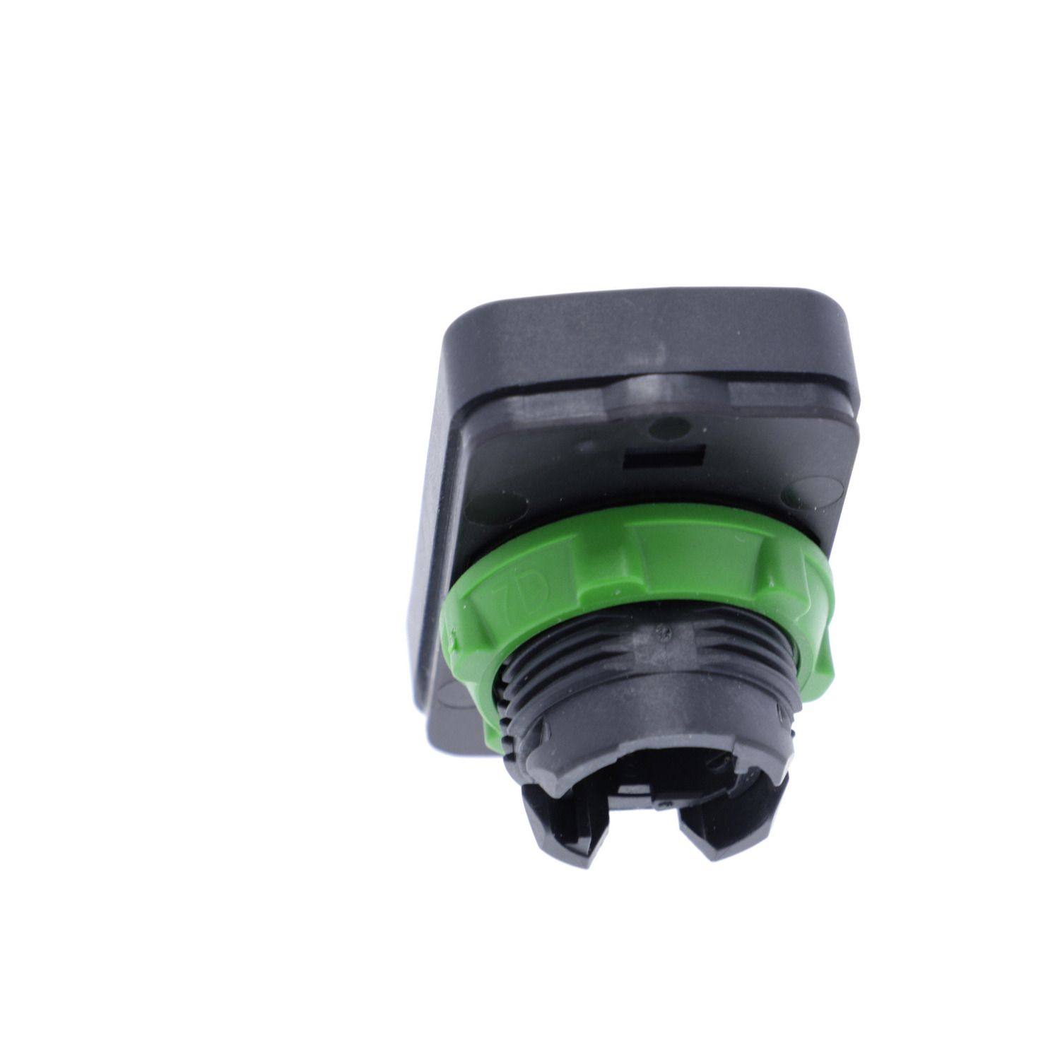 Picture of Illuminated double headed push button head, Harmony XB5, plastic, 22mm, 1 white flush marked I + 1 pilot light + 1 black flush marked O