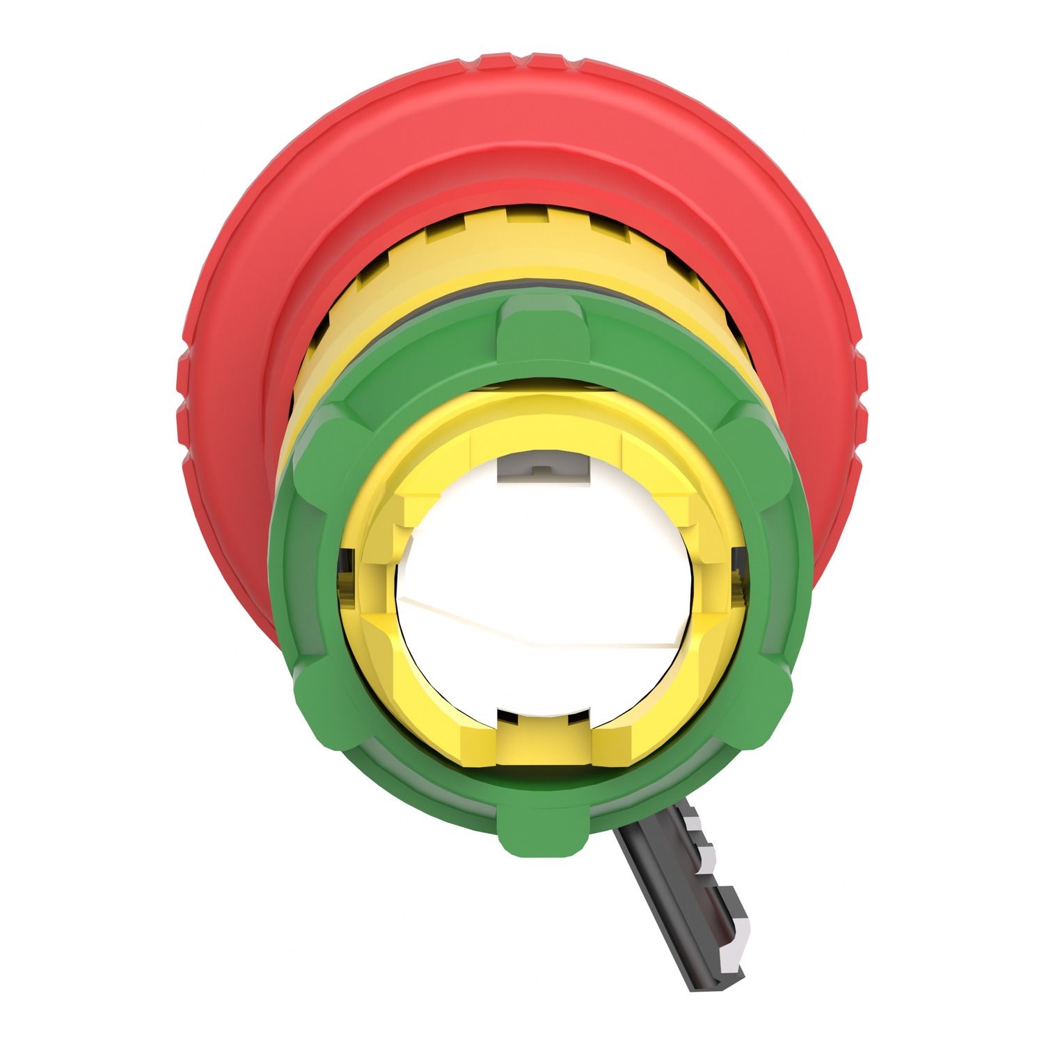 Picture of Emergency stop head, Harmony XB5, switching off, plastic, red mushroom 40mm, 22mm, trigger latching key release