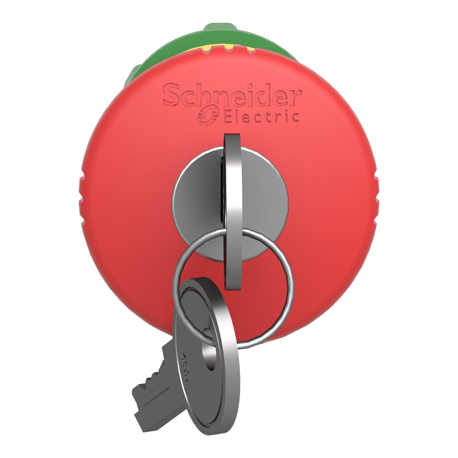 Picture of Emergency stop head, Harmony XB5, switching off, plastic, red mushroom 40mm, 22mm, trigger latching key release