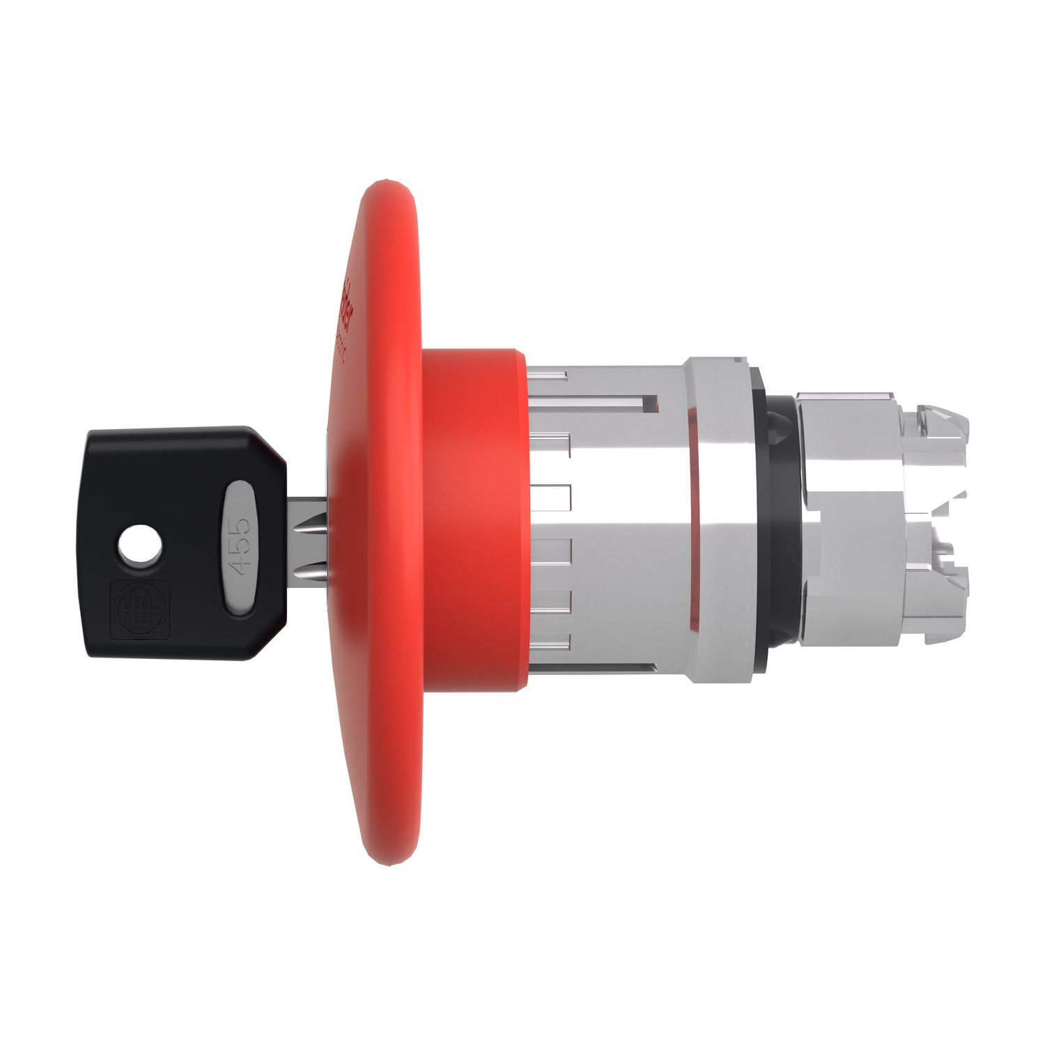 Picture of Emergency stop head, Harmony XB4, switching off, metal, red mushroom 60mm, 22mm, trigger latching key release