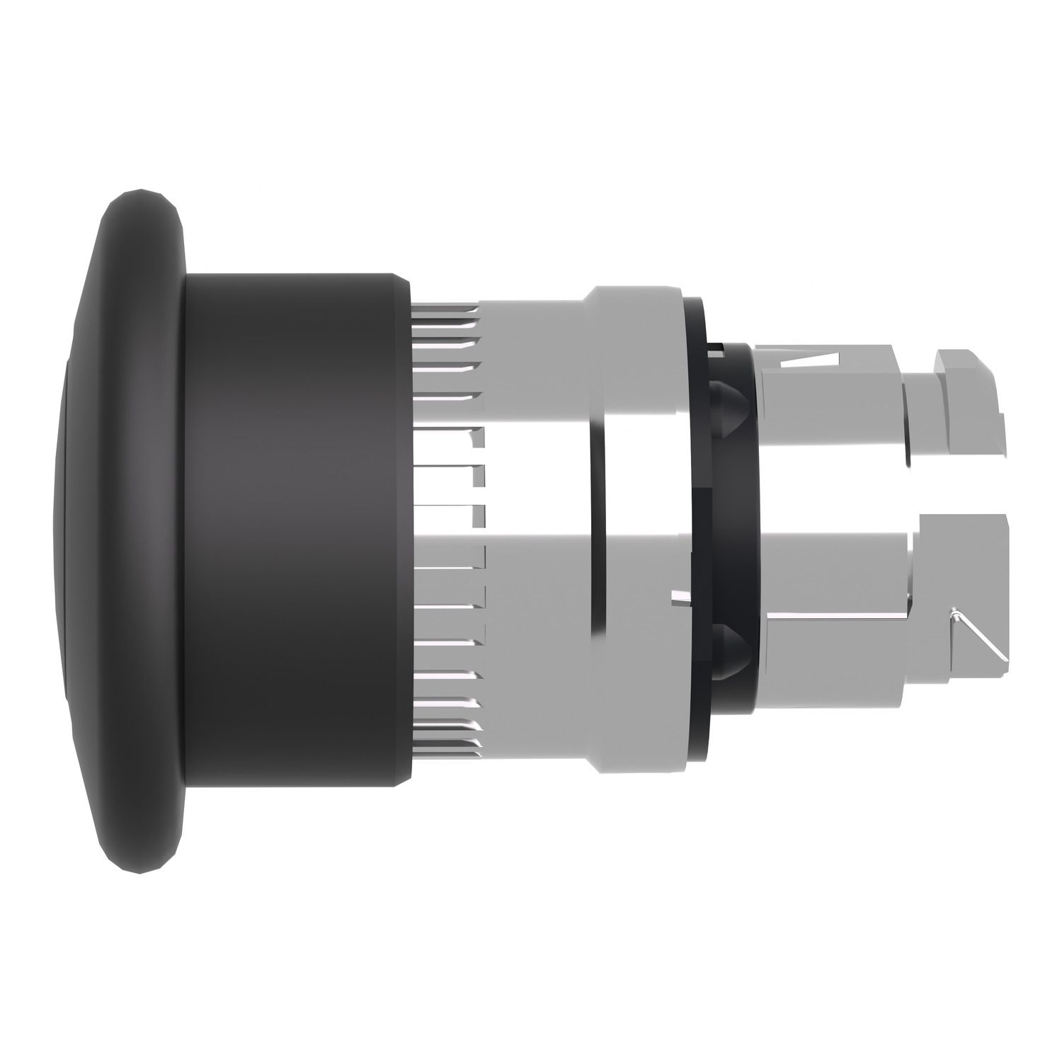 Picture of Mushroom push button head 40mm, Harmony XB4, metal, black, 22mm, latching push pull