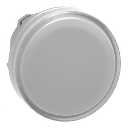 Picture of Head for Pilot light, Harmony XB4, metal, white, 22mm, universal LED, plain lens