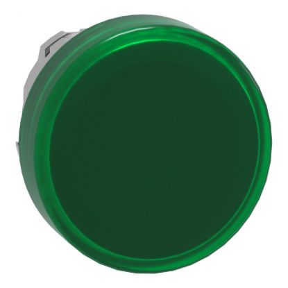 Picture of Head for Pilot light, Harmony XB4, metal, green, 22mm, universal LED, plain lens