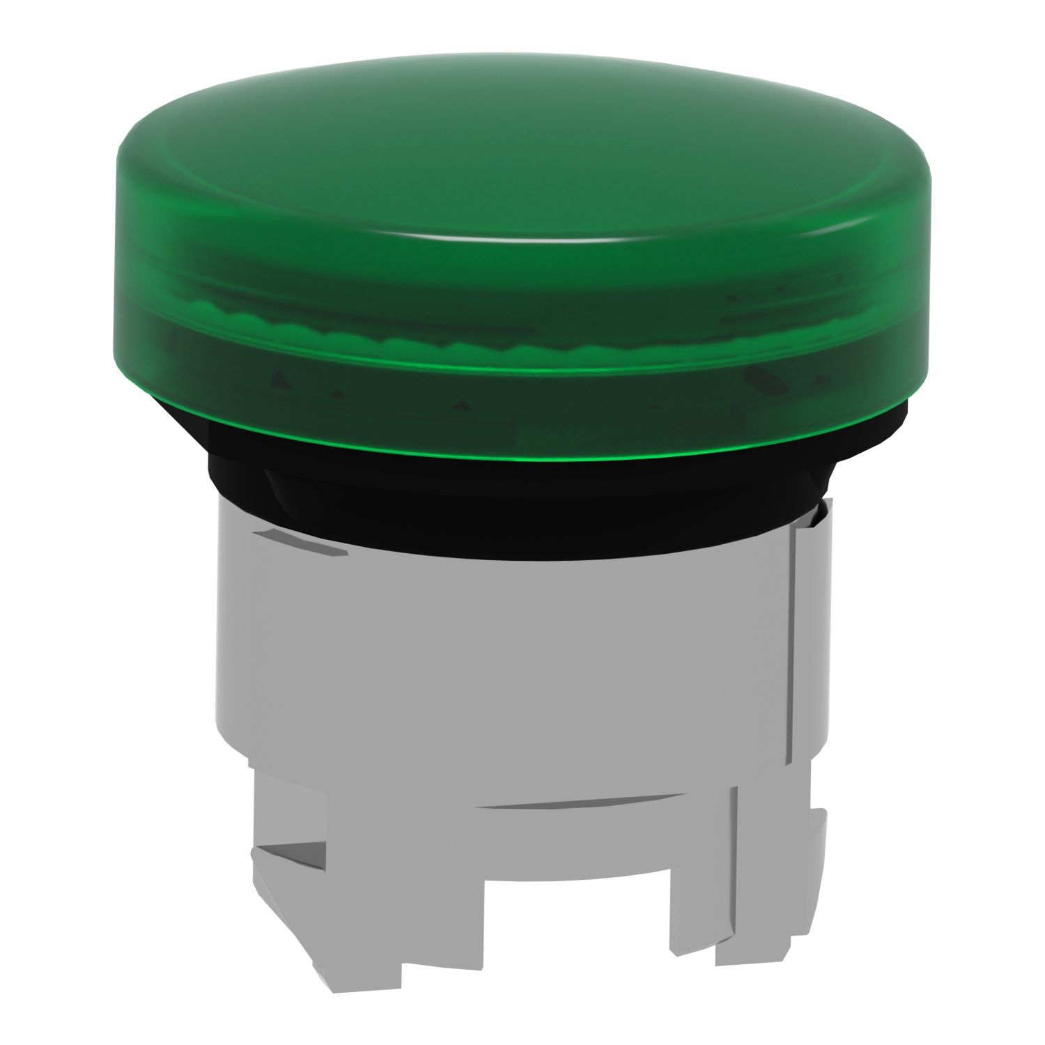 Picture of Head for Pilot light, Harmony XB4, metal, green, 22mm, universal LED, plain lens