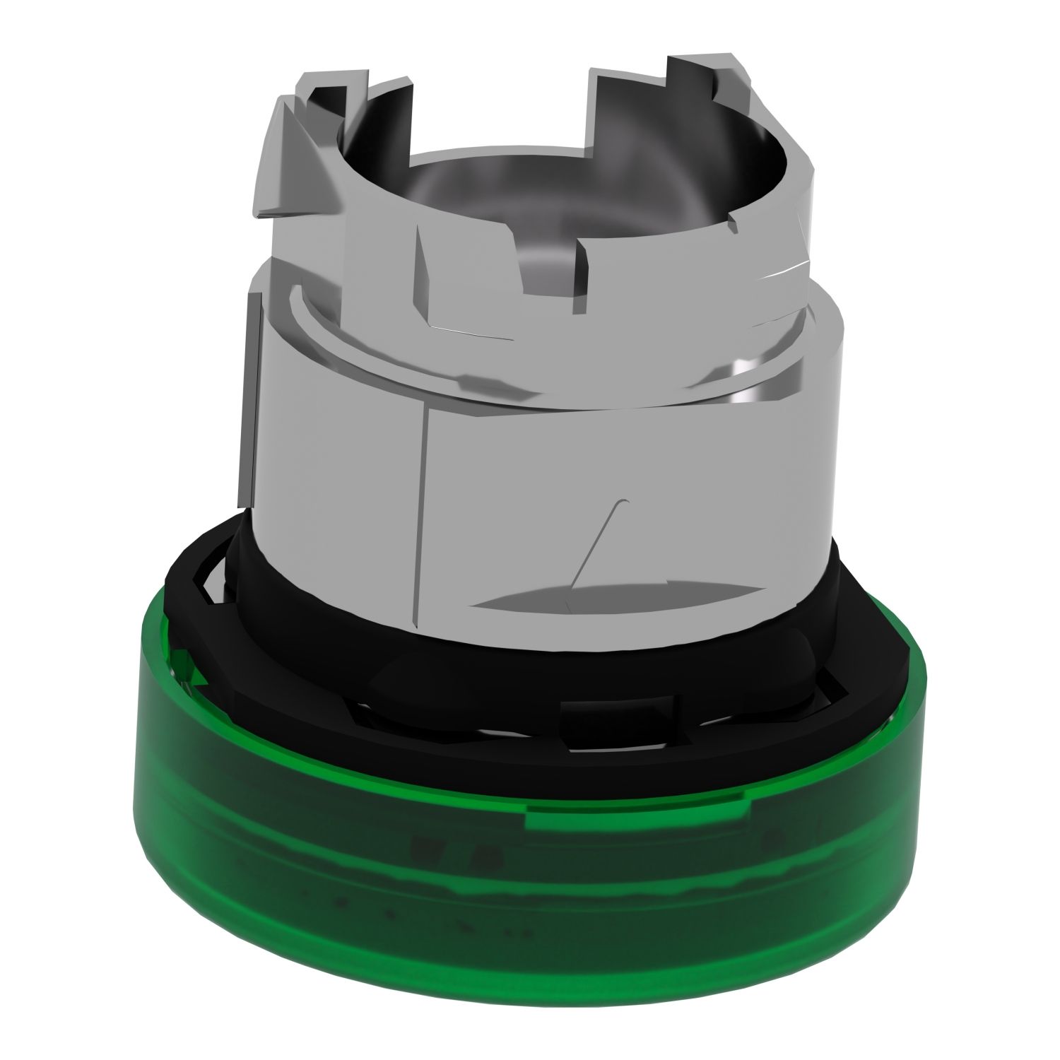 Picture of Head for Pilot light, Harmony XB4, metal, green, 22mm, universal LED, plain lens