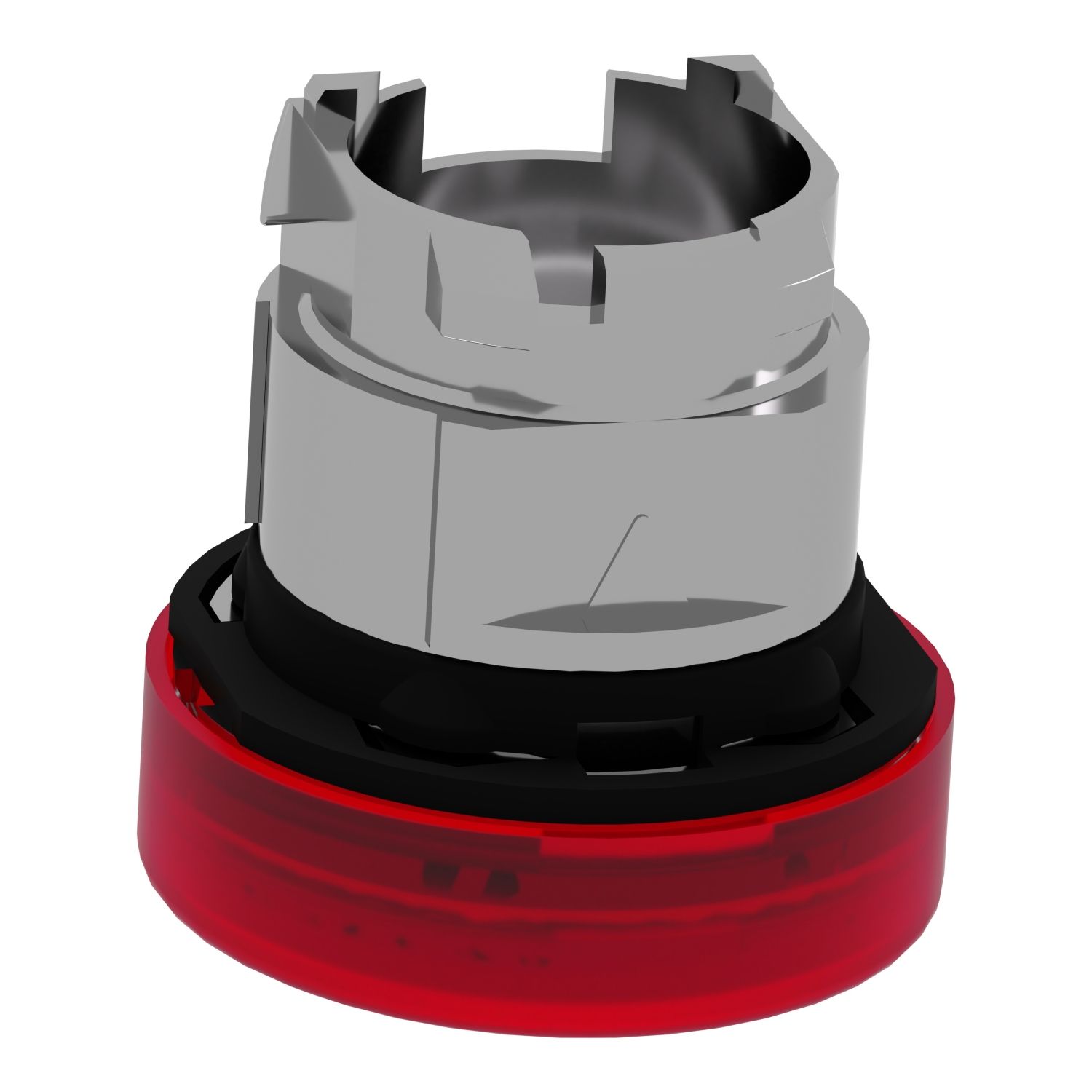 Picture of Head for Pilot light, Harmony XB4, metal, red, 22mm, universal LED, plain lens