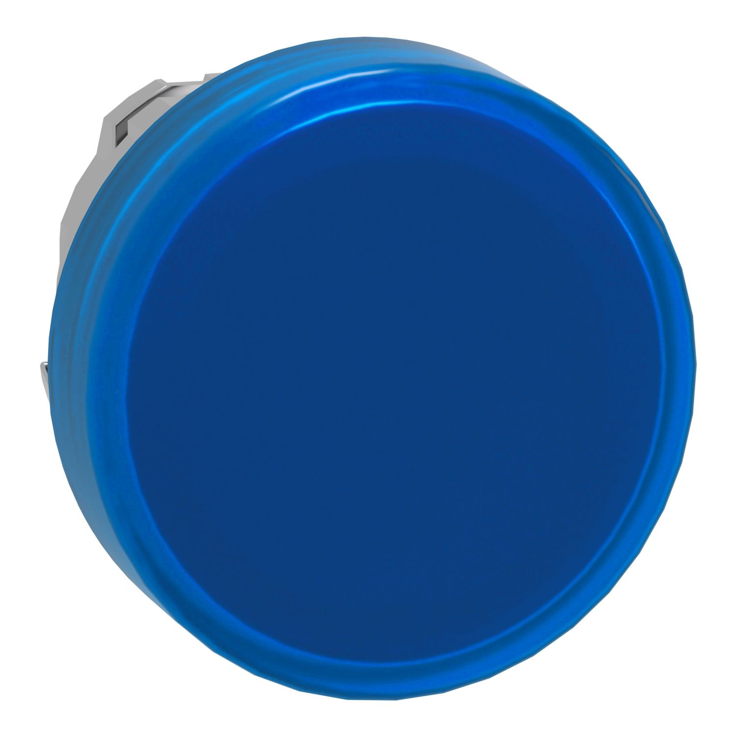 Picture of Head for Pilot light, Harmony XB4, metal, blue, 22mm, universal LED, plain lens