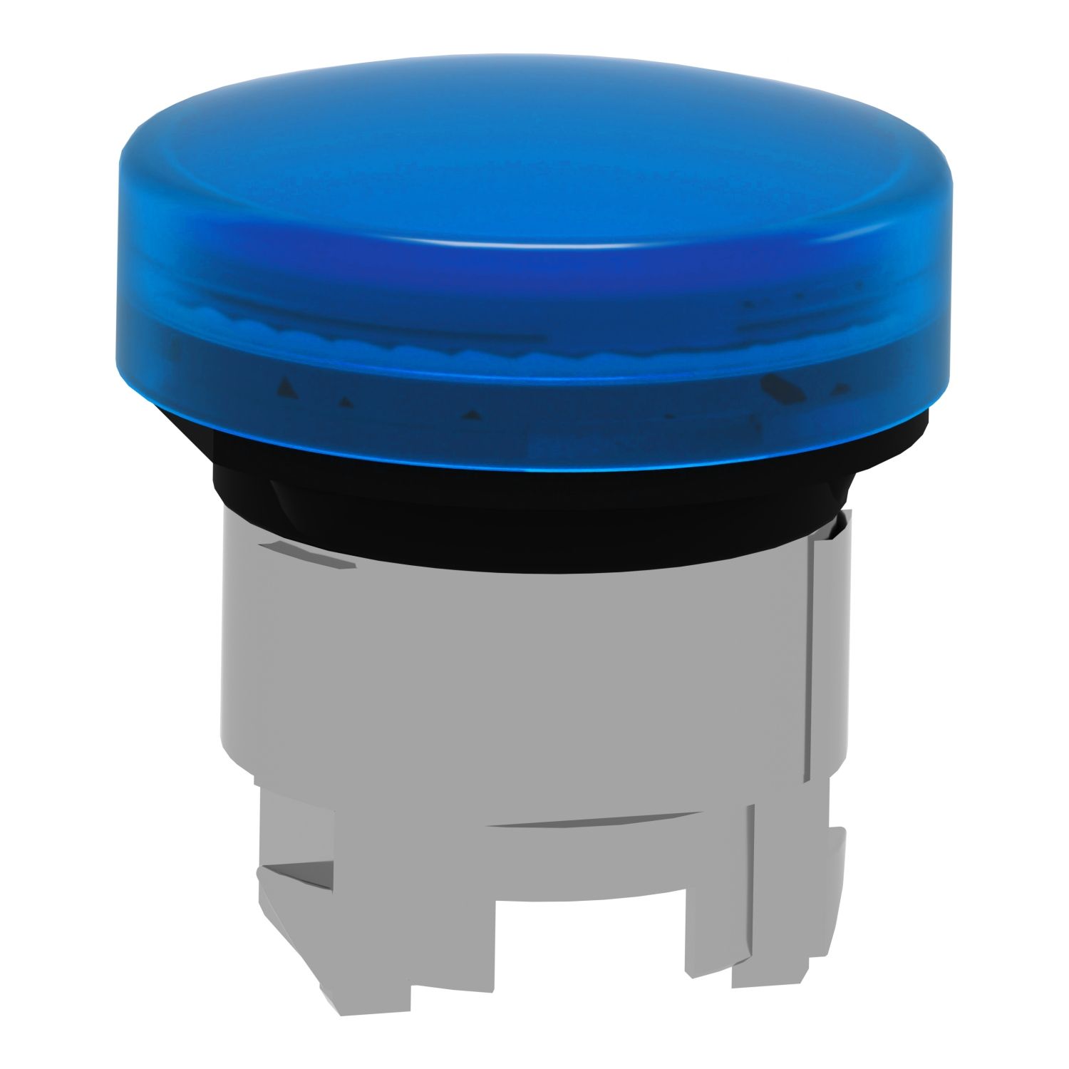 Picture of Head for Pilot light, Harmony XB4, metal, blue, 22mm, universal LED, plain lens